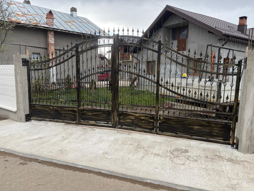 modele porti fier forjat cu poarta mica inclusa